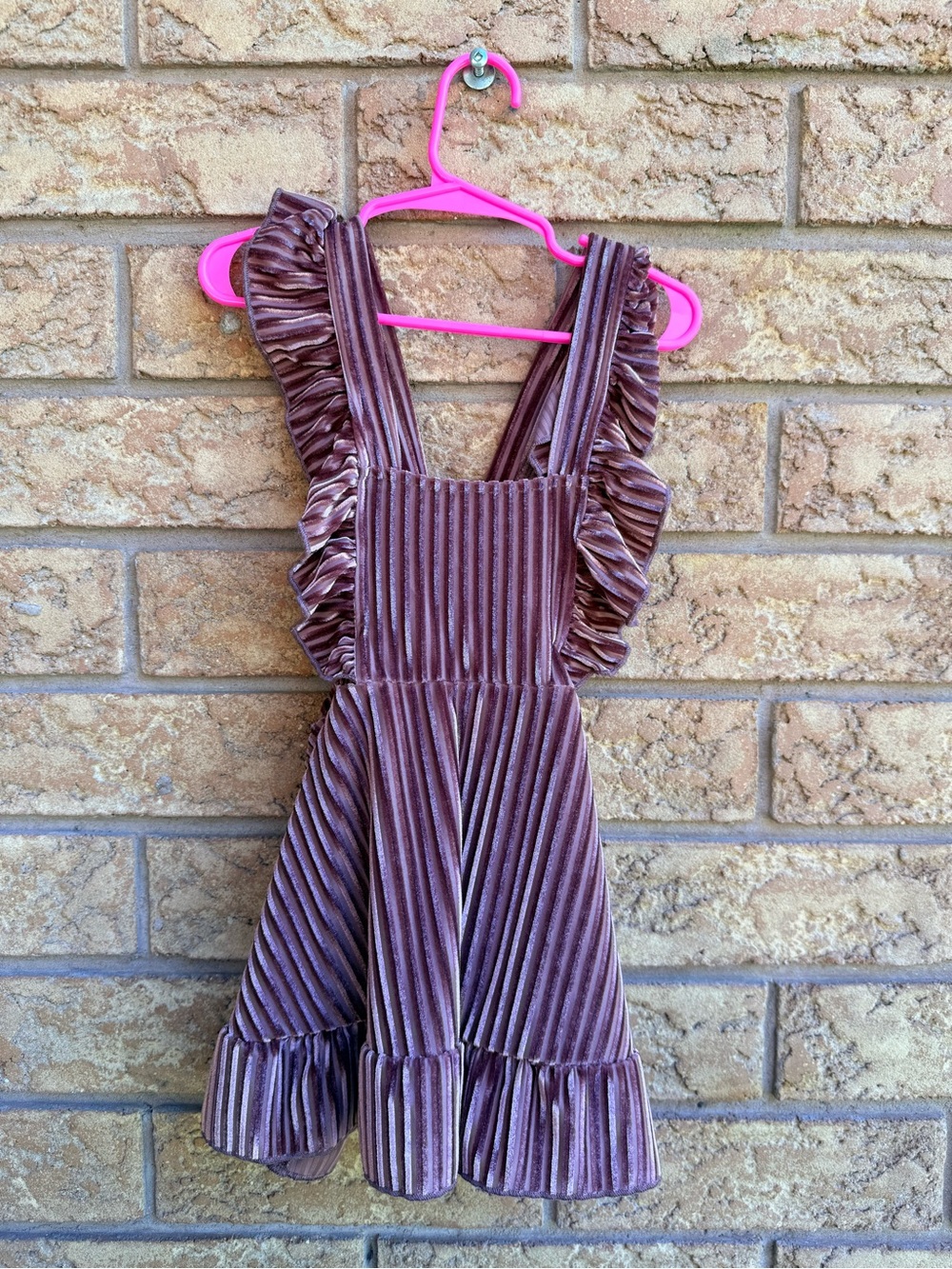 4/$25 • SHEIN Merlot Ruffle Crushed Velvet‎ Dress